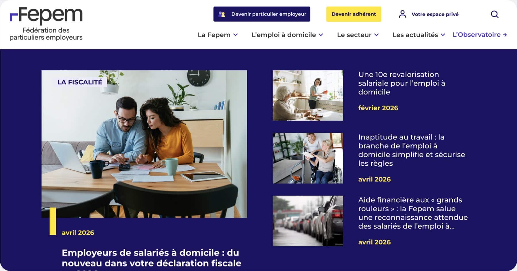 FEPEM — site institutionnel et particulieremploi.fr