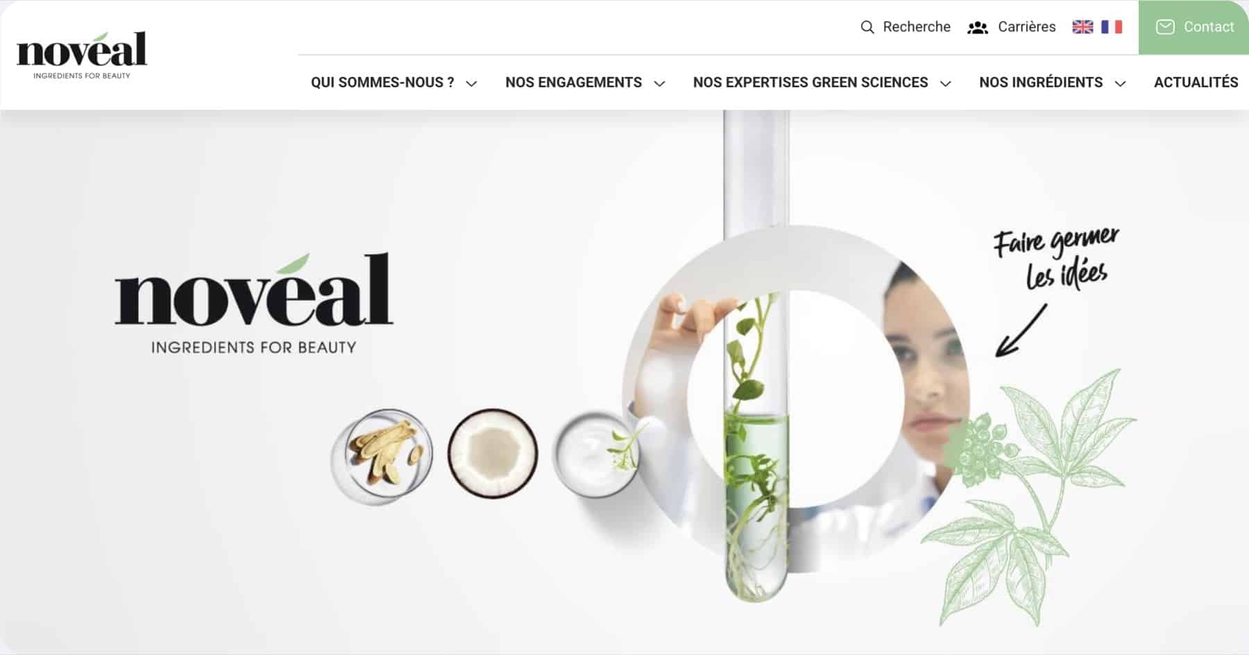 Novéal — site de marque sur usine Sitecore